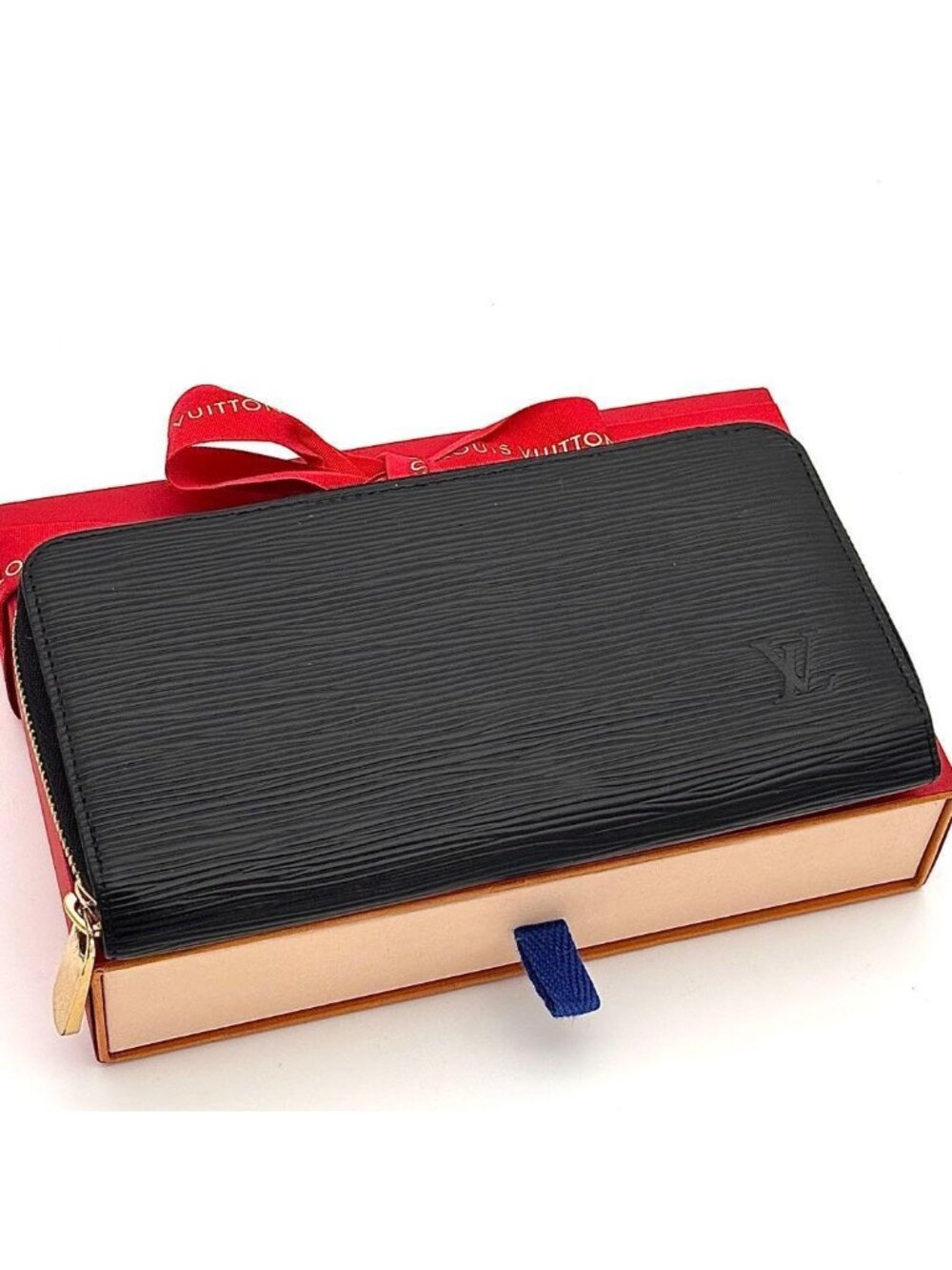 Louis Vuitton Wallet Epi Zippy Black Gold